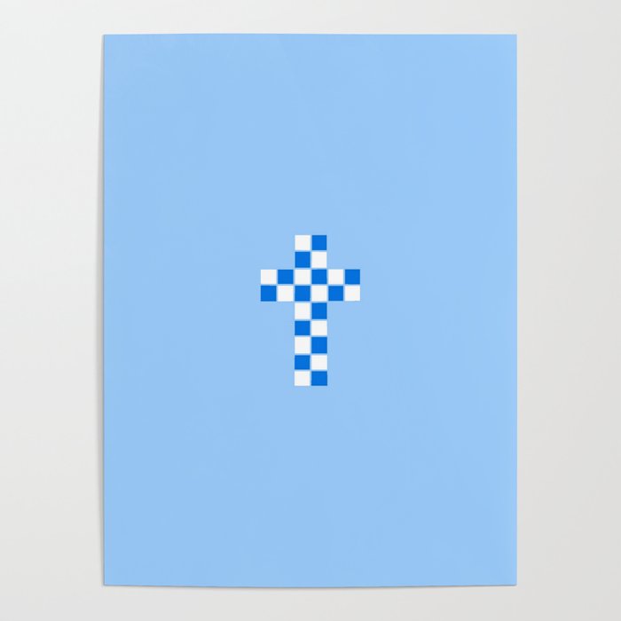 Christian cross 58 pixel art Poster