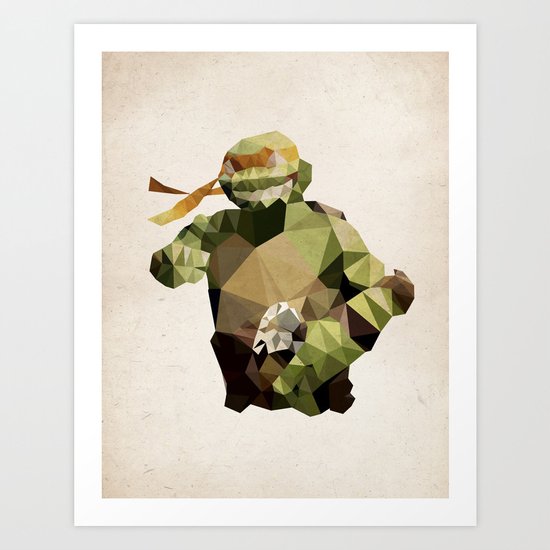 Polygon Heroes - Michelangelo Art Print