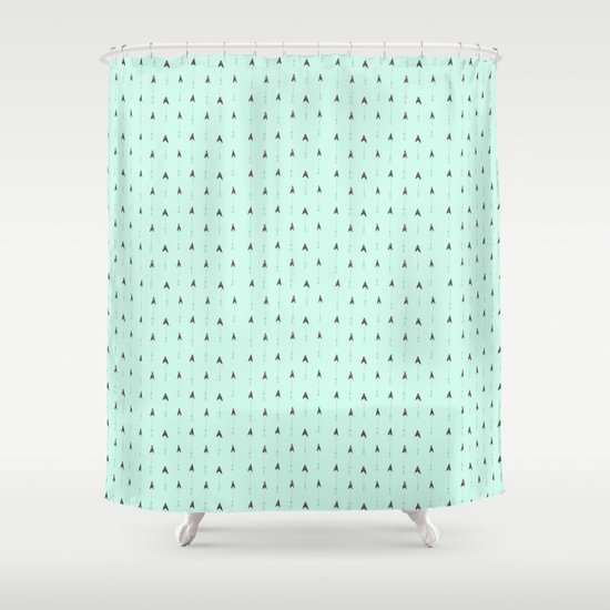 mint magic arrows Shower Curtain