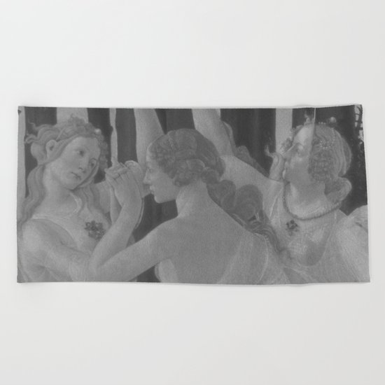 Black White Primavera Beach Towel