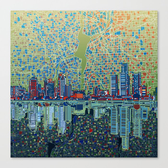 detroit city skyline Canvas Print