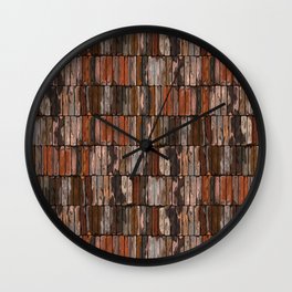 Colored Old Painted Wood Planks Wall Clock