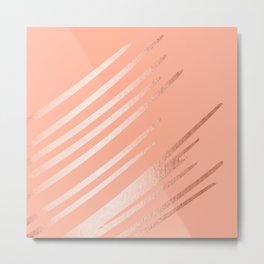 Sweet Life Swipes Peach Coral Shimmer Metal Print | Color, Graphicdesign, Shade, Rose, Painted, Trendy, Preppy, Colour, Summer, Brush 
