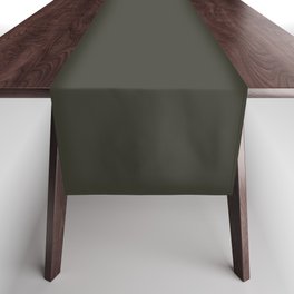 Dark Gray-Green Solid Color Pantone Rosin 19-0509 TCX Shades of Green Hues Table Runner