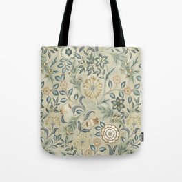 William Morris Vintage Orkney Wilhelmina Linen Sage Green Floral Tote Bag