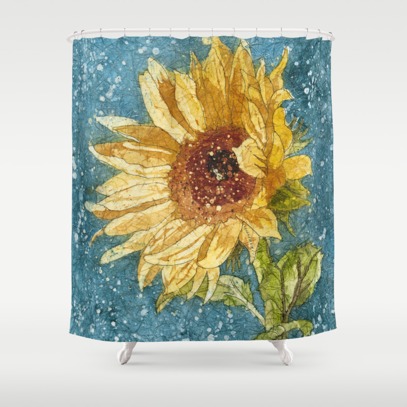 Sunflower Painting Watercolor Sunflower Sunflower Art Sunflower Wall Art Shower Curtain By Carolerobb Society6