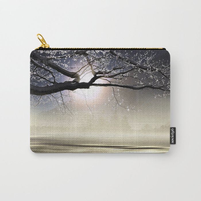 The Ice Storm - Mist on the Pond color photography - photographs,  New England Carry-All Pouch