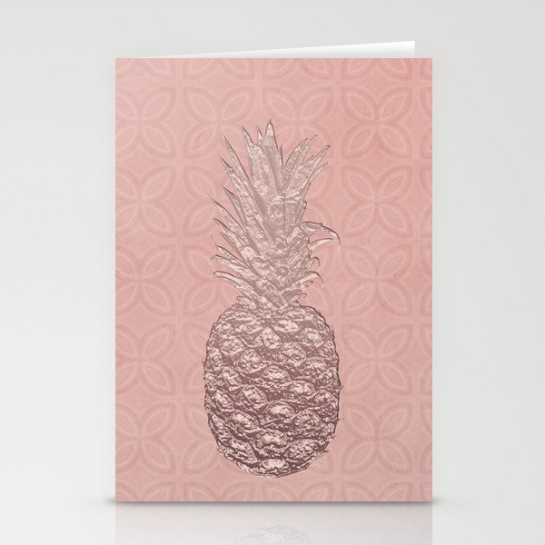 Precious Pineapple Pattern Rose Gold Stationery Cards