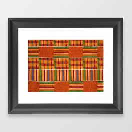 Ethnic African Kente Cloth Pattern Framed Art Print