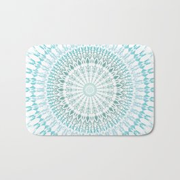 Turquoise White  | Modern Mandala Bath Mat