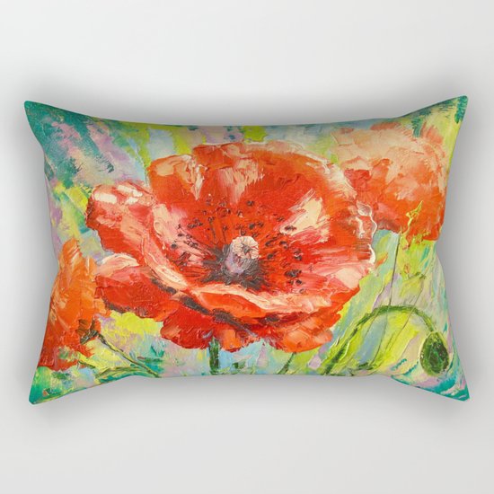 Blooming poppy Rectangular Pillow