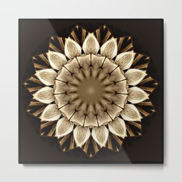 Abstract Sunflower Metal Print | White, Zenyazenyaris, Graphicdesign, Abstractsunflower, Digital, Blackcolor, Abstract, Coppercolor 