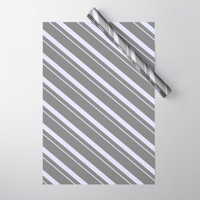 Grey & Lavender Colored Lines/Stripes Pattern Wrapping Paper