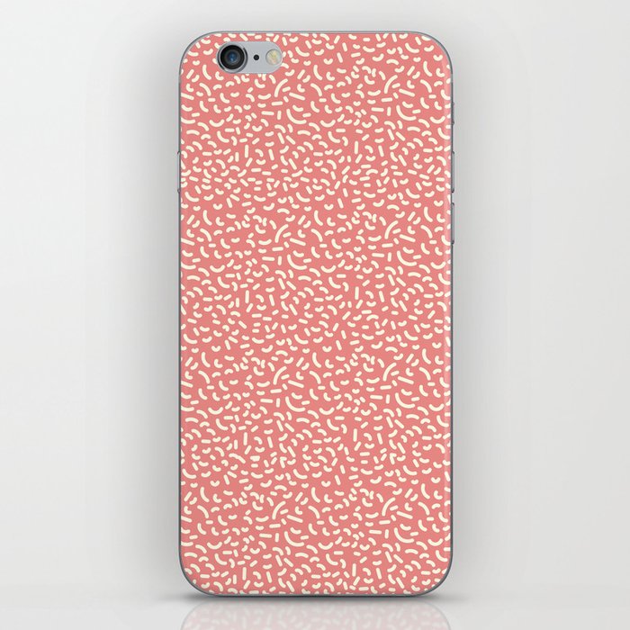 Retro Memphis Style Pattern in Pink and Cream iPhone Skin
