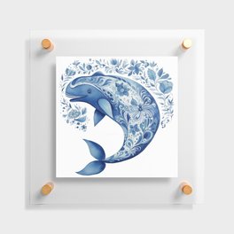 Blue Whale Joy Floating Acrylic Print