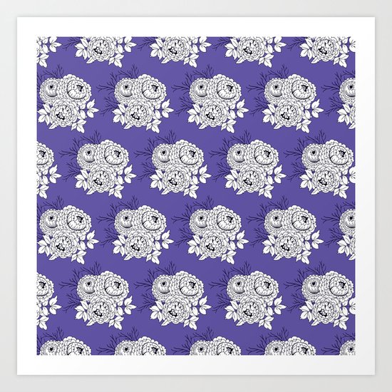 Rose bouquets floral pattern Art Print