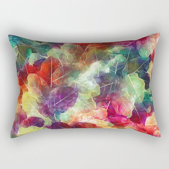 Multicolor Leaves Rectangular Pillow