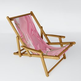 Beautiful Pink and Green Liquid Marble Sling Chair