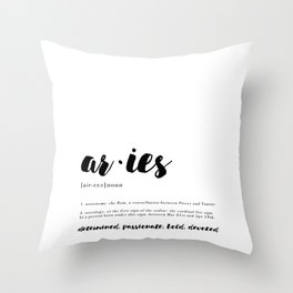Aries - Zodiac Definitions Throw Pillow