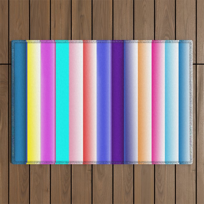 Cotton Candy Stripes Outdoor Rug