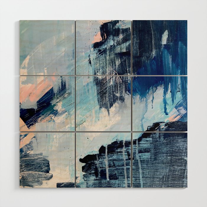 Vibes An Abstract Mixed Media Piece In Blues And Pinks By Alyssa