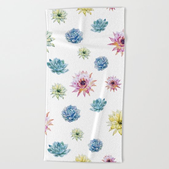 Cactus Pattern 02 Beach Towel