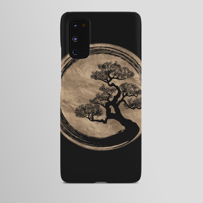 Enso Zen Circle and Bonsai Tree Gold Android Case