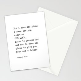 Jeremiah 29:11, For I Know The Plans I have for you Stationery Card