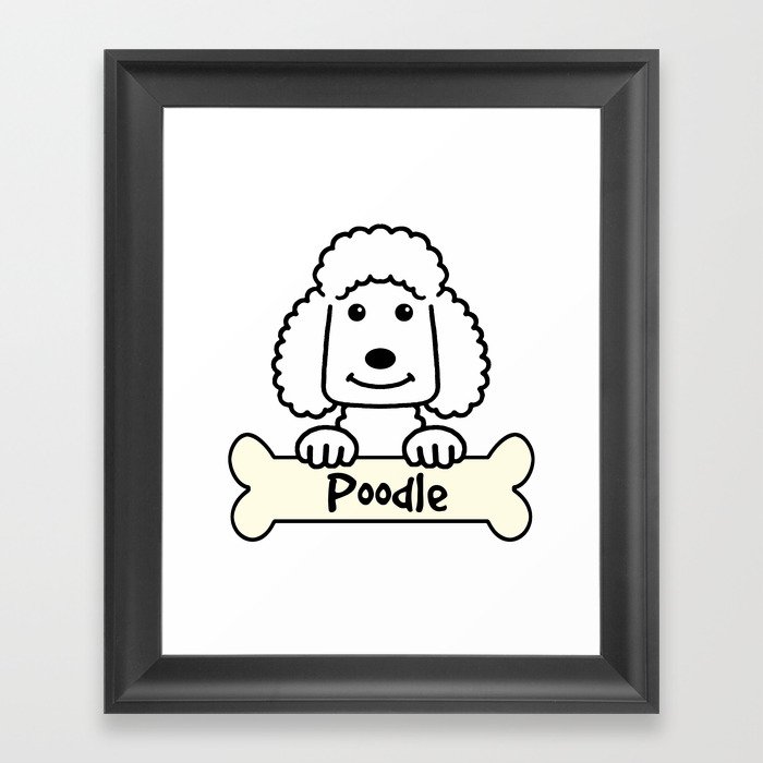 Poodle Cartoon Framed Art Print