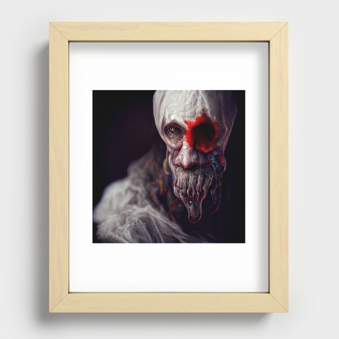 Scary ghost face #10 | AI fantasy art Recessed Framed Print