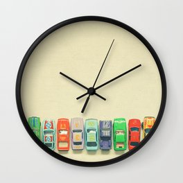 Get Set Go Wall Clock | Children, Curated, Toys, Vintage, Retro, Digital, Colourful, Playful, Racingcars, Vehicles 