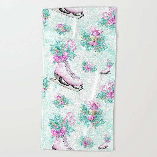 Figure Skating #9 Beach Towel