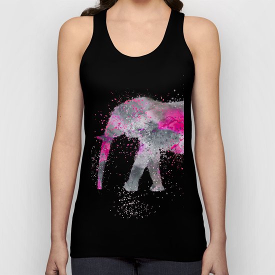Crazy pink Elephant painting Unisex Tank Top