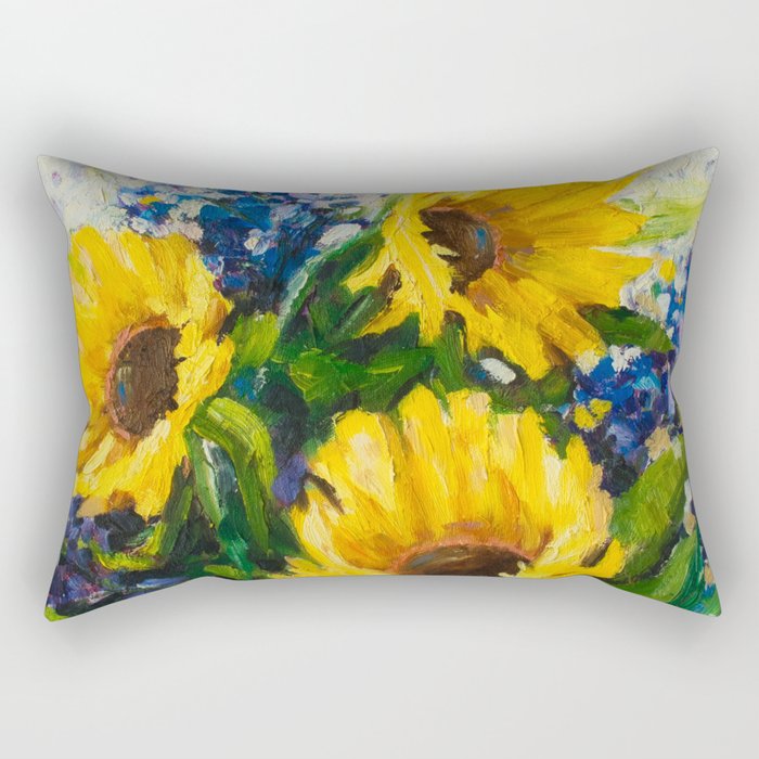 Sunflowers Oil Painting Rectangular Pillow