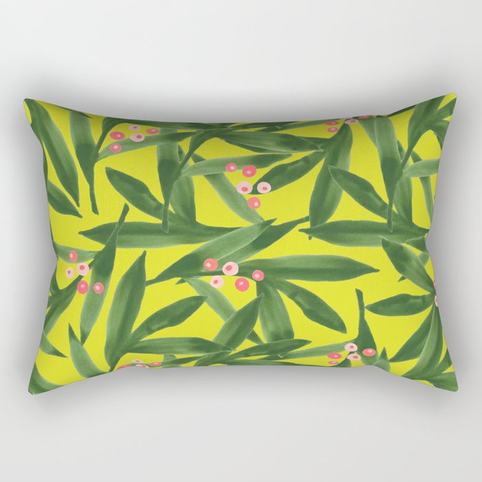 Claudia's Chartreuse Leaves Rectangular Pillow