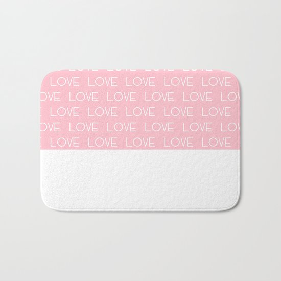 Love typography font valentines day gift cell phone case love heart pink pastel girly trendy minimal Bath Mat