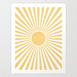Luminous Dawn: Embracing the Sun's Golden Rays Art Print
