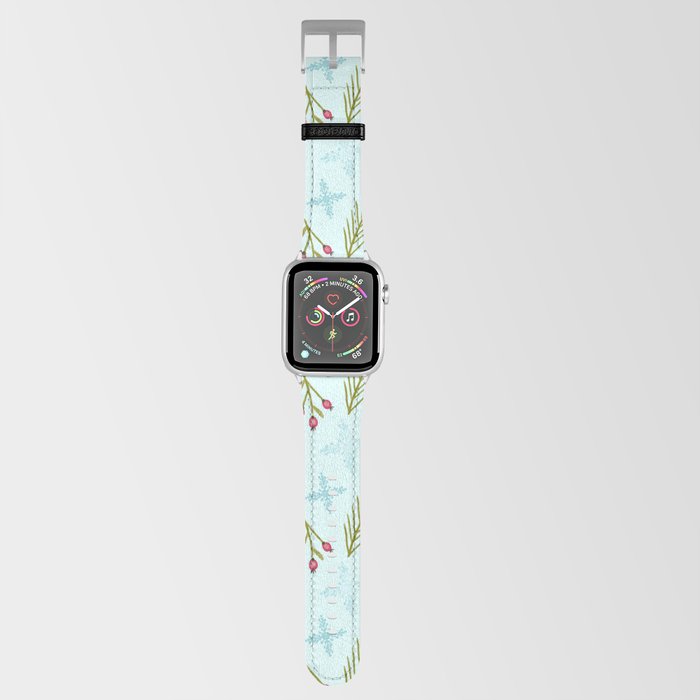Christmas Pattern Floral Retro Snowflake Leaf Apple Watch Band