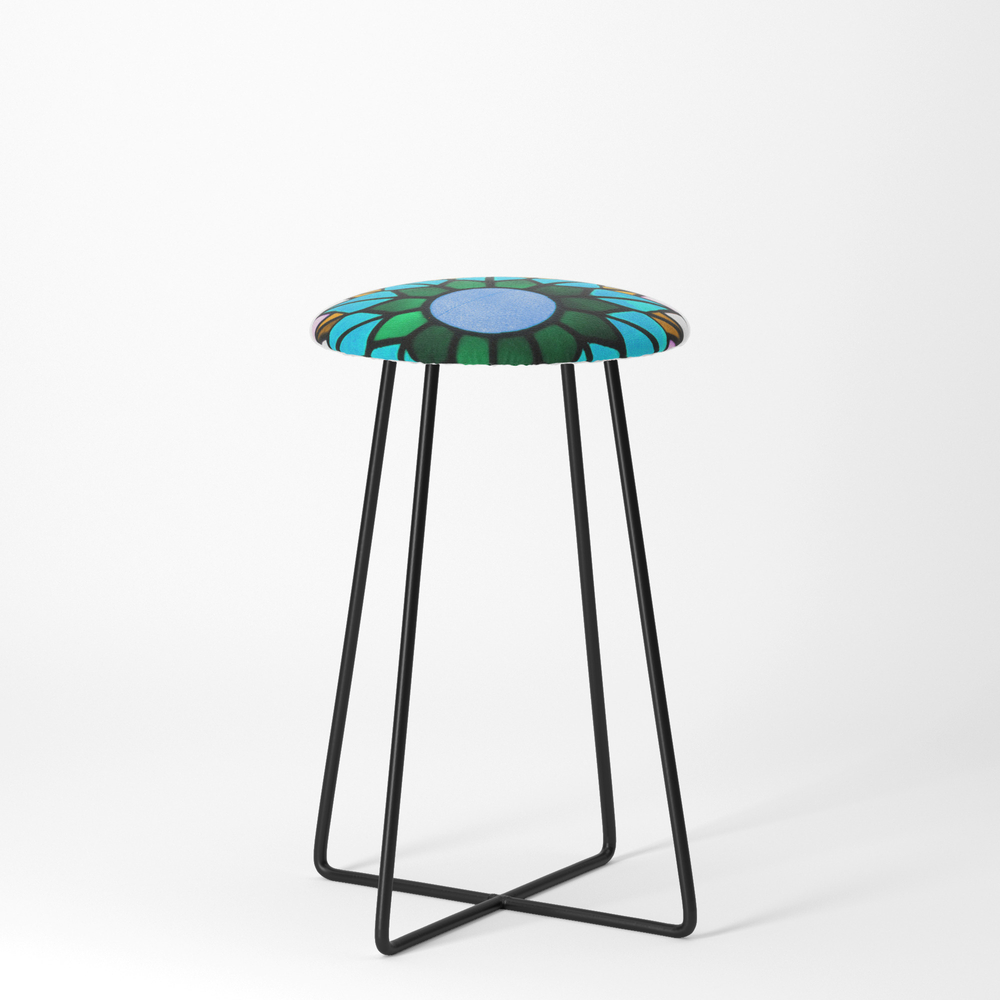 Stained Glass Pattern Counter Stool by thewellingtonboot