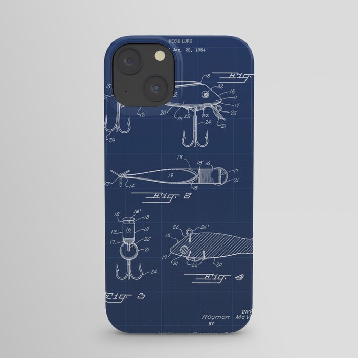 Fishing Lure Vintage Patent Hand Drawing iPhone Case by PatentDrawings