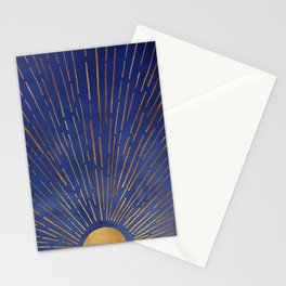 Twilight Blue and Metallic Gold Sunrise Stationery Card