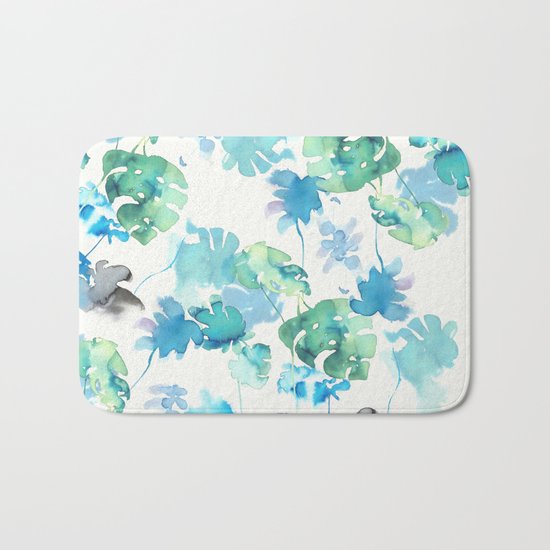 green tropical. collab dylan silva and francisco fonseca Bath Mat