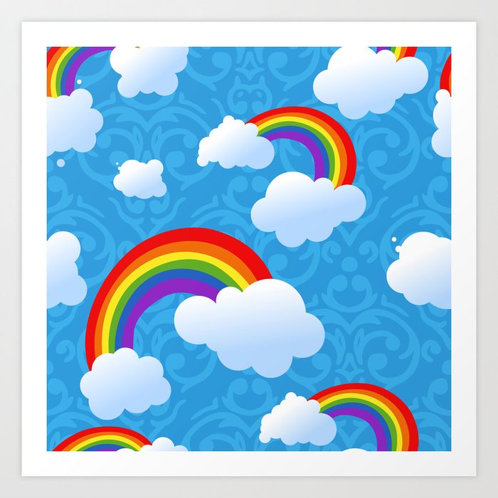 Clouds and rainbows Art Print