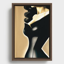 Allure of Femdom Bliss - Leather Garment Series Framed Canvas