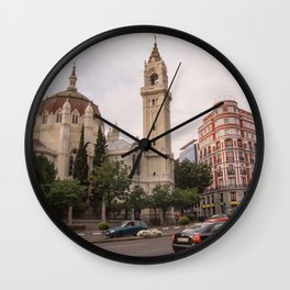Spain Photography - Beautiful Buildings By El Retiro Park Wall Clock