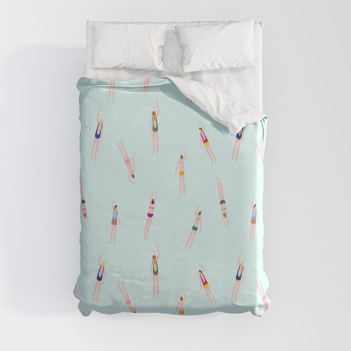 Swimmers in the pool Duvet Cover