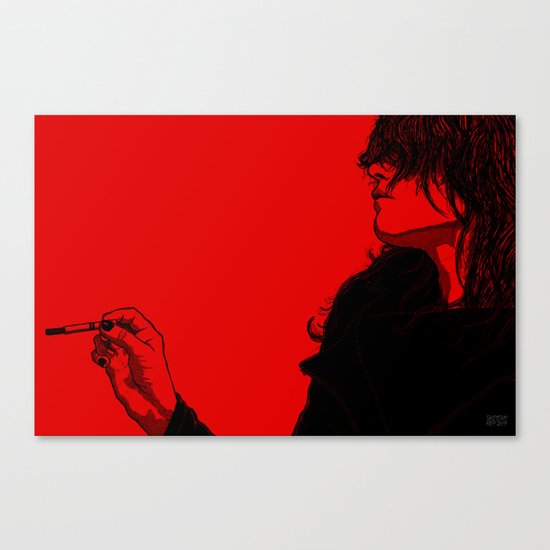 Smoking (Black on Red Variant) Canvas Print