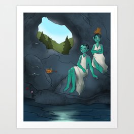 Cave Sirens Art Print
