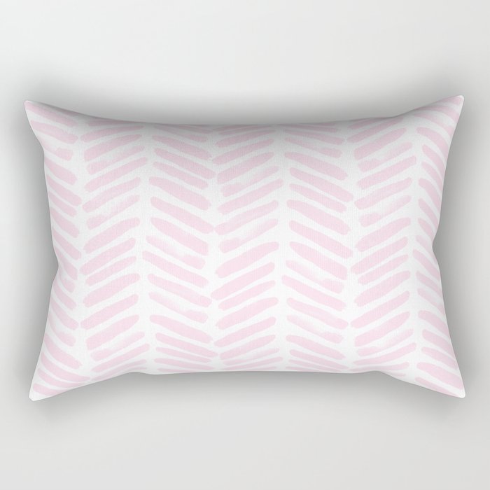 Handpainted Chevron pattern light pink stripes Rectangular Pillow