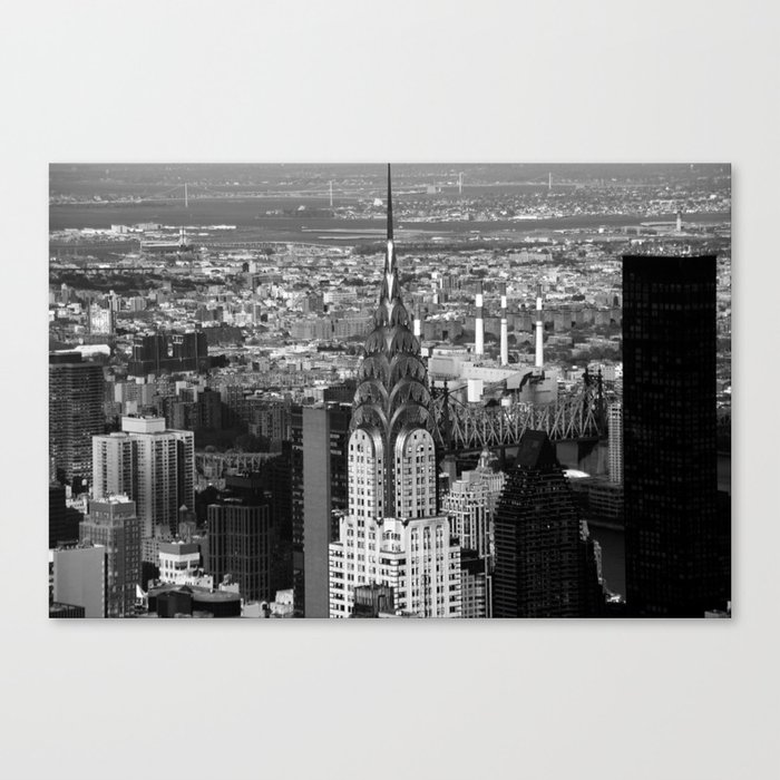 New York Skyline Skyscraper black and white Photographic Print Canvas Print